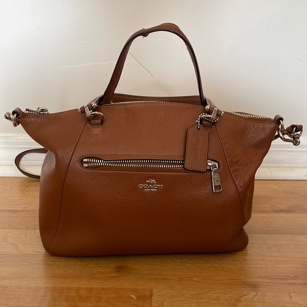 AUTHENTIC COACH TAN LEATHER SATCHEL